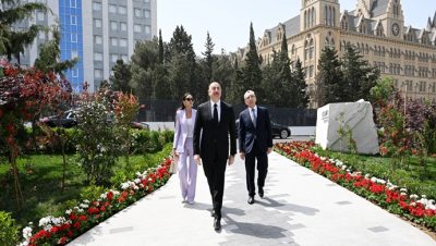 İlham Aliyev ve eşi Mehriban Aliyeva, Bakü’de Botanik Enstitüsü’nün yeni binasının açılışına katılarak Botanik Bahçesi’nde yapılan çalışmalarla tanıştı.
