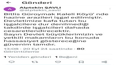 ALPTEKİN ŞAVLI `DAN BAKAN MURAT KURUM `A ÇAĞRI